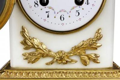 Louis XVI Style Marble and Bronze Clock Garniture