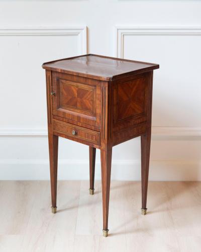 Louis XVI Style Marquetry Bedside Table French 19th Century