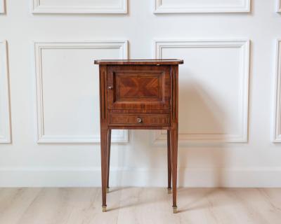 Louis XVI Style Marquetry Bedside Table French 19th Century