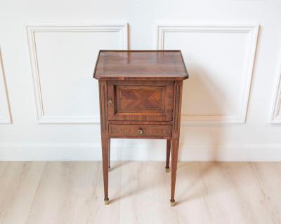 Louis XVI Style Marquetry Bedside Table French 19th Century