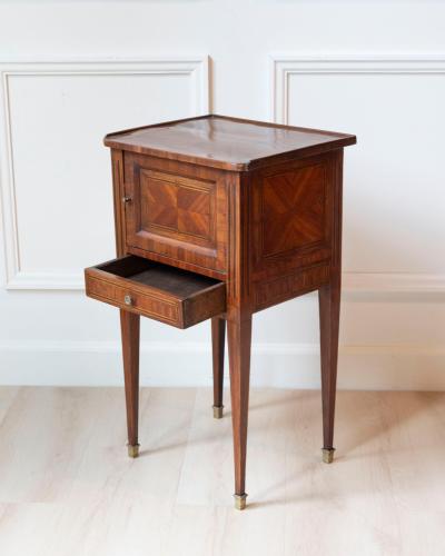 Louis XVI Style Marquetry Bedside Table French 19th Century