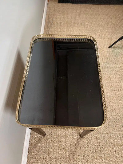 Louis XVI Style Mirror Top Table with Gallery