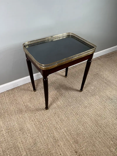 Louis XVI Style Mirror Top Table with Gallery