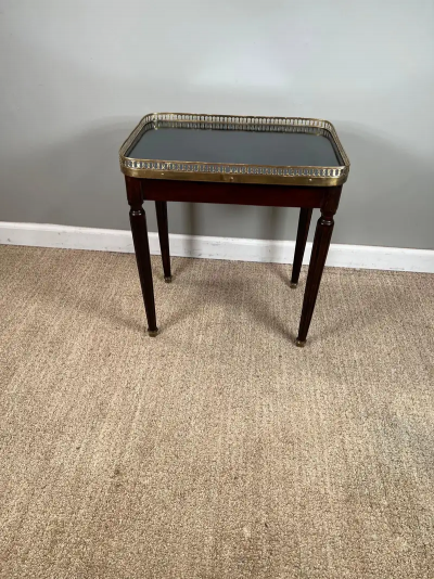 Louis XVI Style Mirror Top Table with Gallery