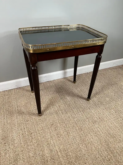 Louis XVI Style Mirror Top Table with Gallery