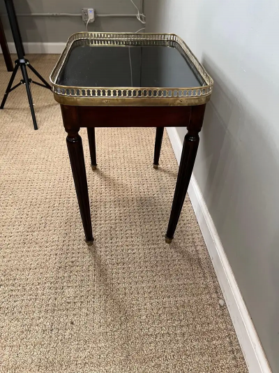 Louis XVI Style Mirror Top Table with Gallery