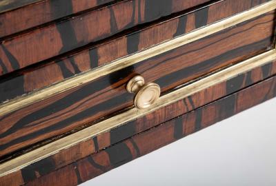 Louis XVI Style Neoclassic Form Leather Top Faux Calamander Desk