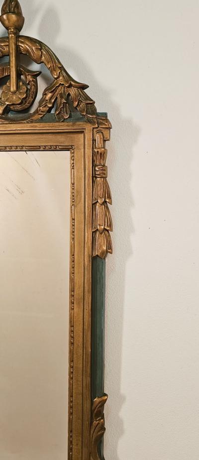 Louis XVI Style Painted Gilt Mirror France circa 1920