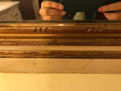 Louis XVI Style Painted Parcel Gilt Trumeau Console or over the Mantle Mirror