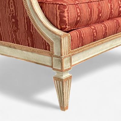 Louis XVI Style Painted Wood Pink Fabric Bergere Chairs France 1960s