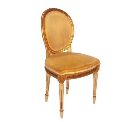 Louis XVI Style Painted and Gilt Side Chair Italy circa 1900