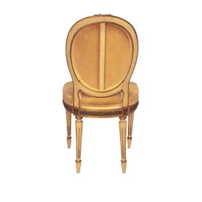 Louis XVI Style Painted and Gilt Side Chair Italy circa 1900