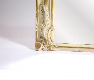 Louis XVI Style Parcel Gilt White Painted Pier Trumeau Mirror