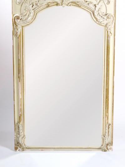 Louis XVI Style Parcel Gilt White Painted Pier Trumeau Mirror