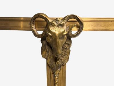 Louis XVI Style Rams Head Gueridon Bronze Black Stone France 20th c 