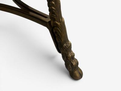 Louis XVI Style Rams Head Gueridon Bronze Black Stone France 20th c 
