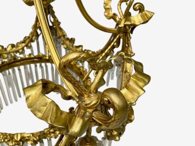 Louis XVI Style Russian Neoclassical Bronze Crystal Chandelier France 1900s