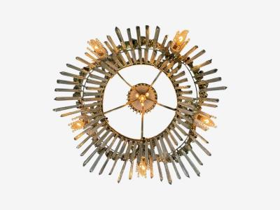 Louis XVI Style Russian Neoclassical Bronze Crystal Chandelier France 1900s