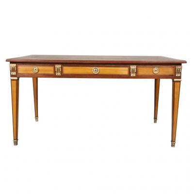Louis XVI Style Tulipwood And Purpleheart Bureau Plat