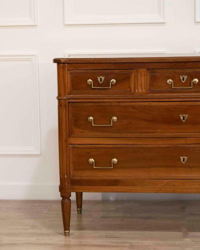 Louis XVI Style Walnut Chest of Drawers France Early 19th Century