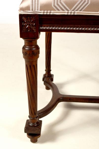 Louis XVI Style Walnut Dining Chairs Set of Six 6 France 19th Century