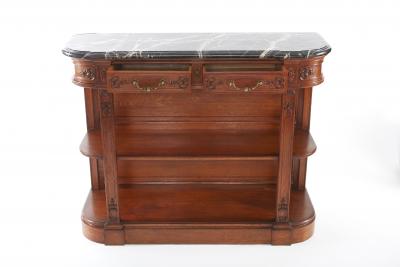 Louis XVI Style Walnut Marble Top Buffet Server