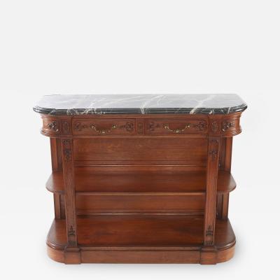 Louis XVI Style Walnut Marble Top Buffet Server