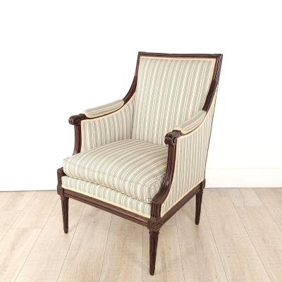 Louis XVI Style Walnut Upholstered Armchair France circa 1870