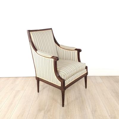 Louis XVI Style Walnut Upholstered Armchair France circa 1870