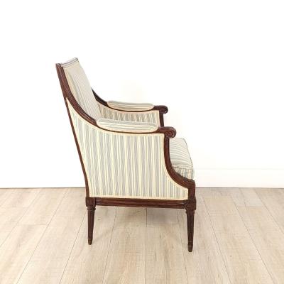 Louis XVI Style Walnut Upholstered Armchair France circa 1870