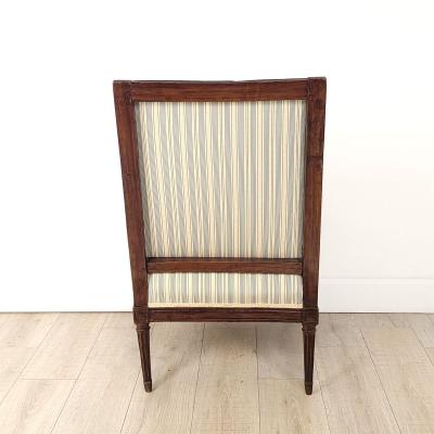 Louis XVI Style Walnut Upholstered Armchair France circa 1870