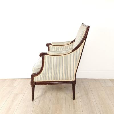 Louis XVI Style Walnut Upholstered Armchair France circa 1870