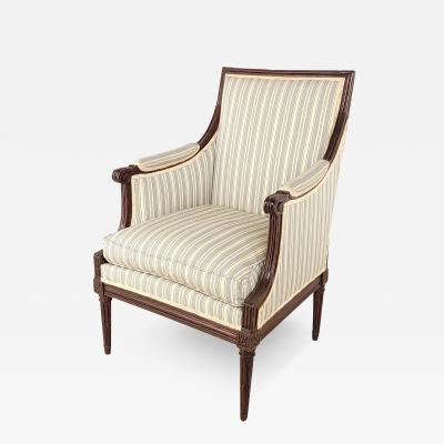 Louis XVI Style Walnut Upholstered Armchair France circa 1870