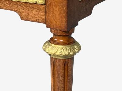 Louis XVI Style Writing Desk Bookmatched Walnut Bronze France 1920s