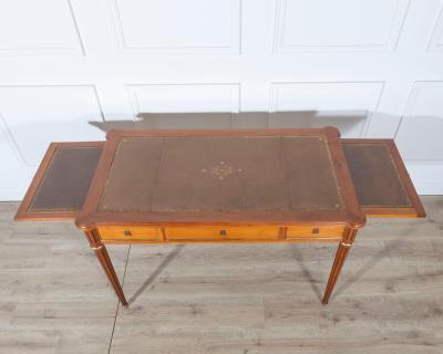 Louis XVI Style Writing Desk with Leather Top and Pull Out Extensions