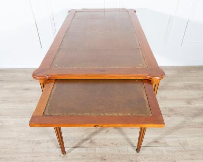 Louis XVI Style Writing Desk with Leather Top and Pull Out Extensions