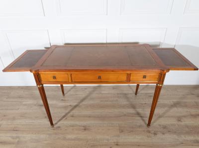 Louis XVI Style Writing Desk with Leather Top and Pull Out Extensions