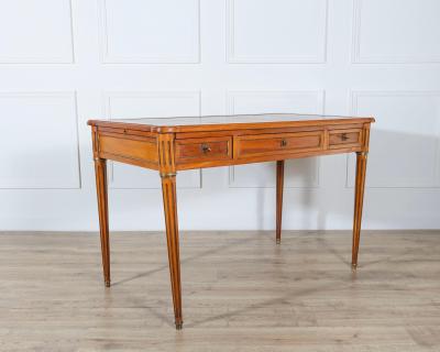 Louis XVI Style Writing Desk with Leather Top and Pull Out Extensions