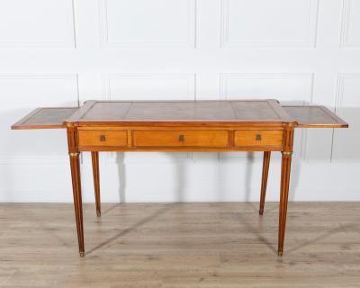 Louis XVI Style Writing Desk with Leather Top and Pull Out Extensions