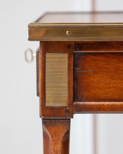 Louis XVI Style Writing Table in Walnut with Leather Top and Bronze Details