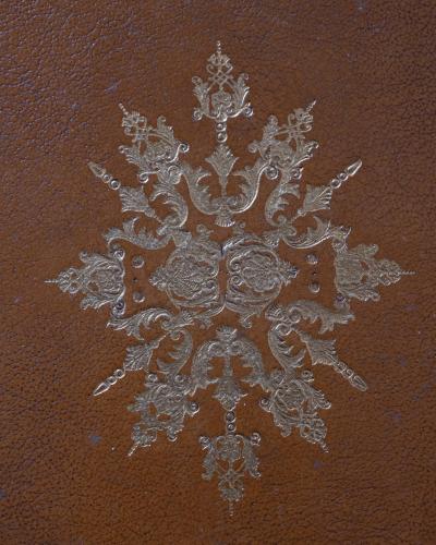 Louis XVI Style Writing Table in Walnut with Leather Top and Bronze Details