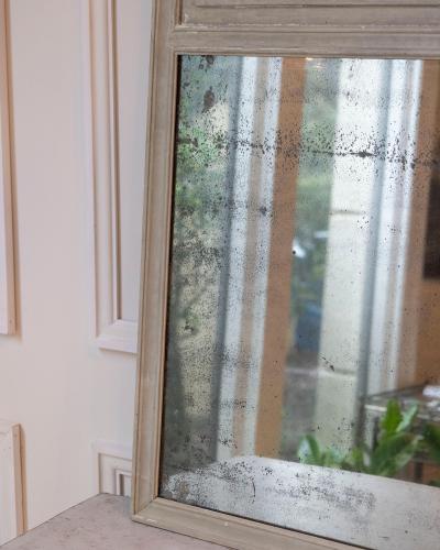 Louis XVI Trumeau Mirror in Original Paint with Mercury Glass