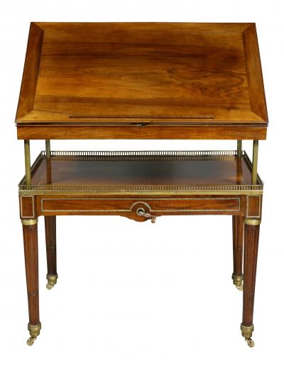 Louis XVI Walnut Architects Table a La Tronchin