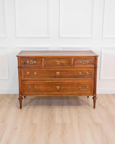 Louis XVI Walnut Chest Of Drawers Circa 1780
