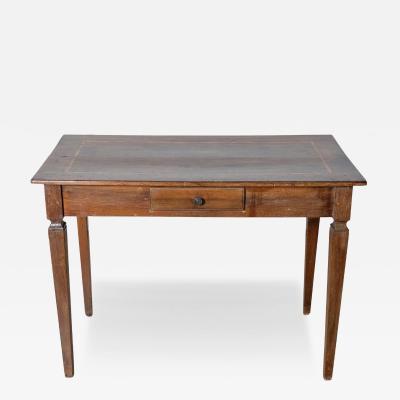 Louis XVI Walnut Table with Inlaid Top Emilia Late 18th Century