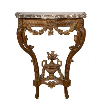 Louis XVI Waxed Oak Console Table