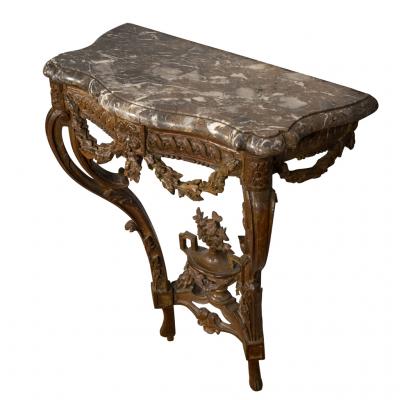 Louis XVI Waxed Oak Console Table