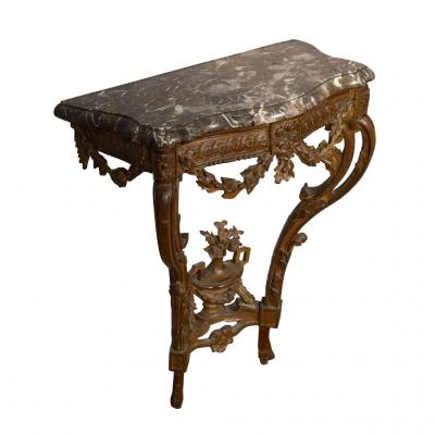 Louis XVI Waxed Oak Console Table