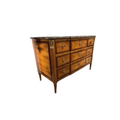 Louis XVI chest of drawers with marquetry 19th century