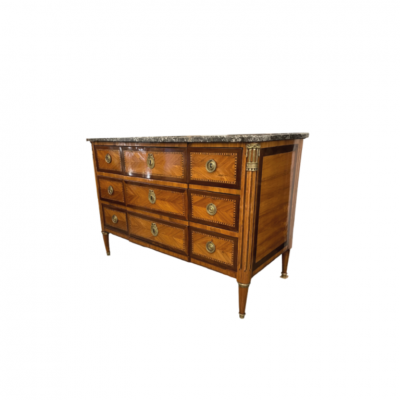 Louis XVI chest of drawers with marquetry 19th century